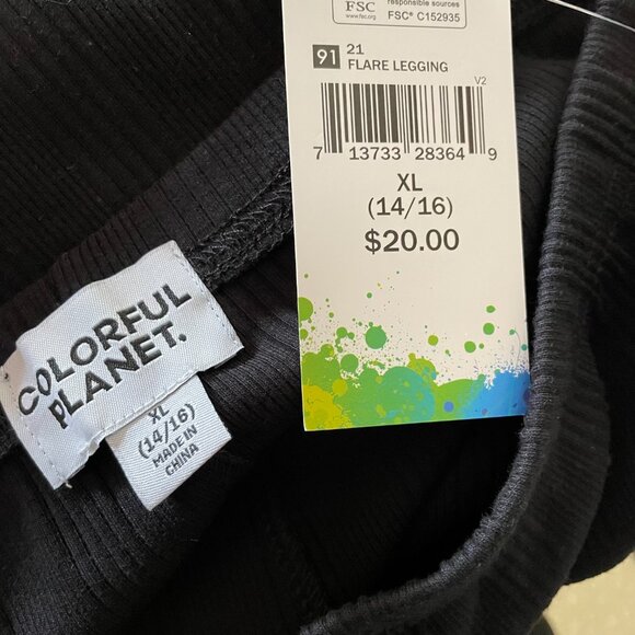Colorful Planet - Black Flare Legging - NWT - Girls XL(14/16) - Picture 4 of 5
